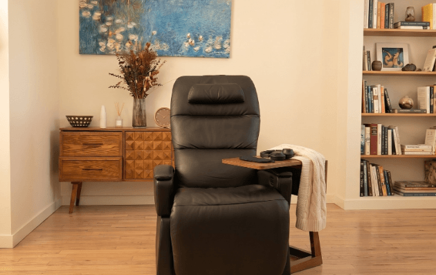 Private treatment room with a zero-gravity reclining chair